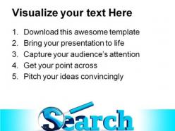 Blue search icon technology powerpoint templates and powerpoint backgrounds 0211