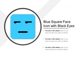 Blue square face icon with black eyes
