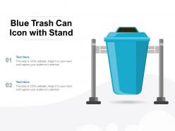 Blue Trash Can Icon With Stand