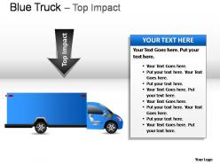Blue truck side view powerpoint presentation slides