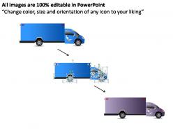 Blue truck side view powerpoint presentation slides