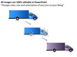 Blue truck side view powerpoint presentation slides db