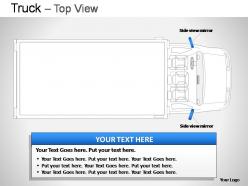 Blue truck top view powerpoint presentation slides