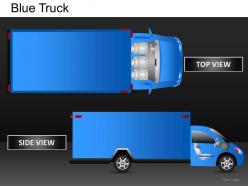 Blue truck top view powerpoint presentation slides db
