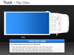 Blue truck top view powerpoint presentation slides db