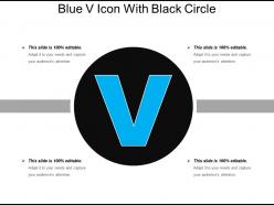 Blue v icon with black circle
