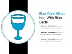 Blue wine glass icon with blue circle
