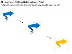 Blue zigzag arrow diagram flat powerpoint design