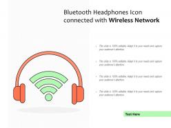 Bluetooth headphones icon connected with wireless network