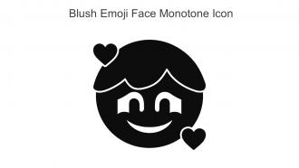 Blush Emoji Face Monotone Icon In Powerpoint Pptx Png And Editable Eps Format