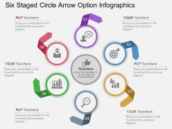 bm Six Staged Circle Arrow Option Infographics Flat Powerpoint Design