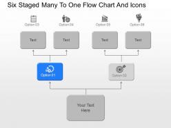 Bm six staged many to one flow chart and icons powerpoint template