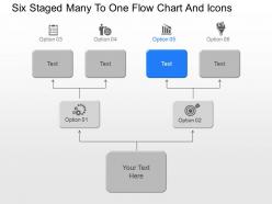Bm six staged many to one flow chart and icons powerpoint template