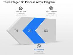 Bm three staged 3d process arrow diagram powerpoint template