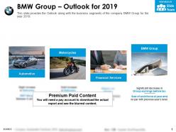 BMW group outlook for 2019