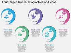 Bn four staged circular infographics and icons flat powerpoint design