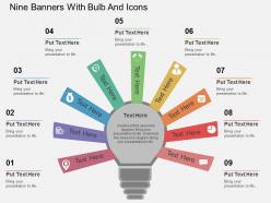 Bn nine banners with bulb and icons flat powerpoint design