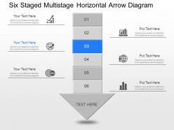Bn six staged multi staged horizontal arrow diagram powerpoint template