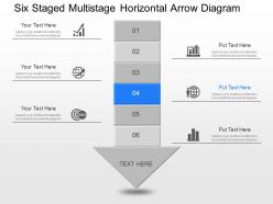 Bn six staged multi staged horizontal arrow diagram powerpoint template