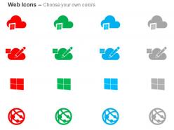 Bn windows pencil with clouds globe ppt icons graphics
