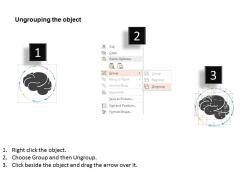 Bo nine staged circle of arrows around the brain flat powerpoint design