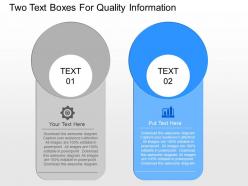 Bo two text boxes for quality information powerpoint template slide