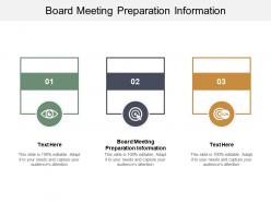 Board meeting preparation information ppt powerpoint presentation infographic template show cpb