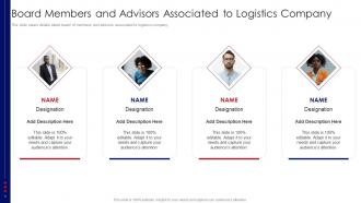 Board Members And Advisors Associated To Logistics Company Supply Chain Logistics Investor