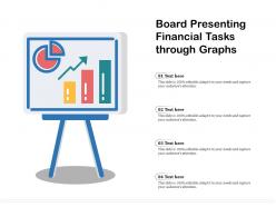 Board presenting financial tasks through graphs