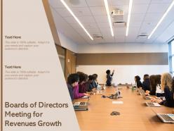 Boards of directors meeting for revenues growth