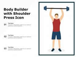 Body builder with shoulder press icon