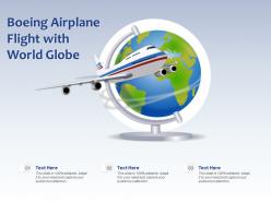 Boeing airplane flight with world globe