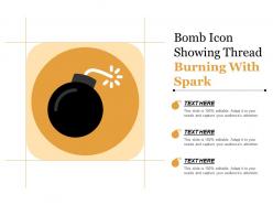 Bomb icon showing thread burning with spark