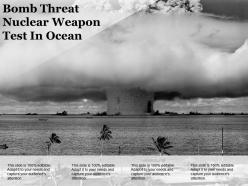 Bomb Threat Nuclear Weapon Test In Ocean