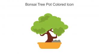 Bonsai Tree Pot Colored Icon In Powerpoint Pptx Png And Editable Eps Format
