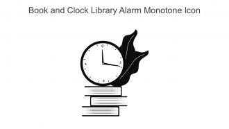 Book And Clock Library Alarm Monotone Icon In Powerpoint Pptx Png And Editable Eps Format