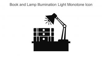 Book And Lamp Illumination Light Monotone Icon In Powerpoint Pptx Png And Editable Eps Format