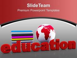 Book and mini globe with education powerpoint templates ppt themes and graphics 0313