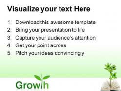 Book and plant business powerpoint templates and powerpoint backgrounds 0511