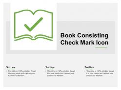 Book consisting check mark icon