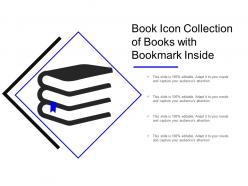 Book icon collection of books with bookmark inside