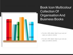 Book icon multicolour collection of organisation and business books