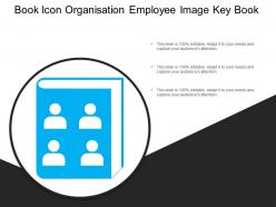 Book icon organisation employee image key book