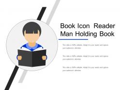 Book icon reader man holding book