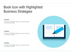 Book icon with highlighted business strategies