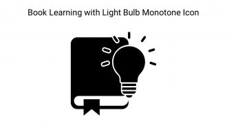 Book Learning With Light Bulb Monotone Icon In Powerpoint Pptx Png And Editable Eps Format