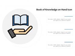 Book of knowledge on hand icon