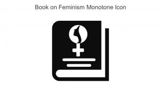 Book On Feminism Monotone Icon In Powerpoint Pptx Png And Editable Eps Format