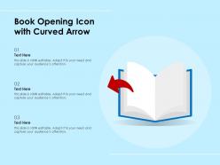Book opening icon with curved arrow