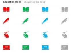 Book paint board pencil blackboard ppt icons graphics